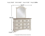 Realyn Full Panel Bed with Mirrored Dresser