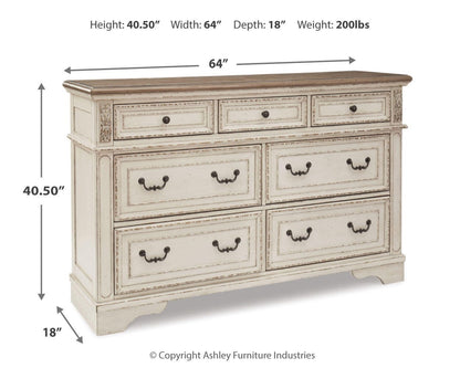 Realyn Full Upholstered Panel Bed and Dresser