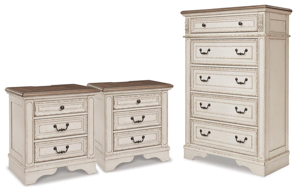 Realyn Chest and 2 Nightstands