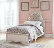 Realyn Twin Panel Bed with Mirrored Dresser