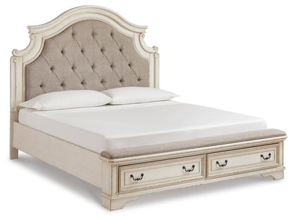 Realyn King Upholstered Bed with Mirrored Dresser