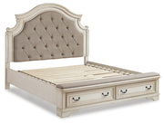 Realyn King Upholstered Bed with Mirrored Dresser
