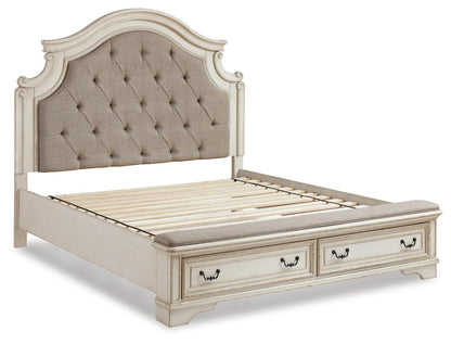 Realyn King Upholstered Bed with Mirrored Dresser