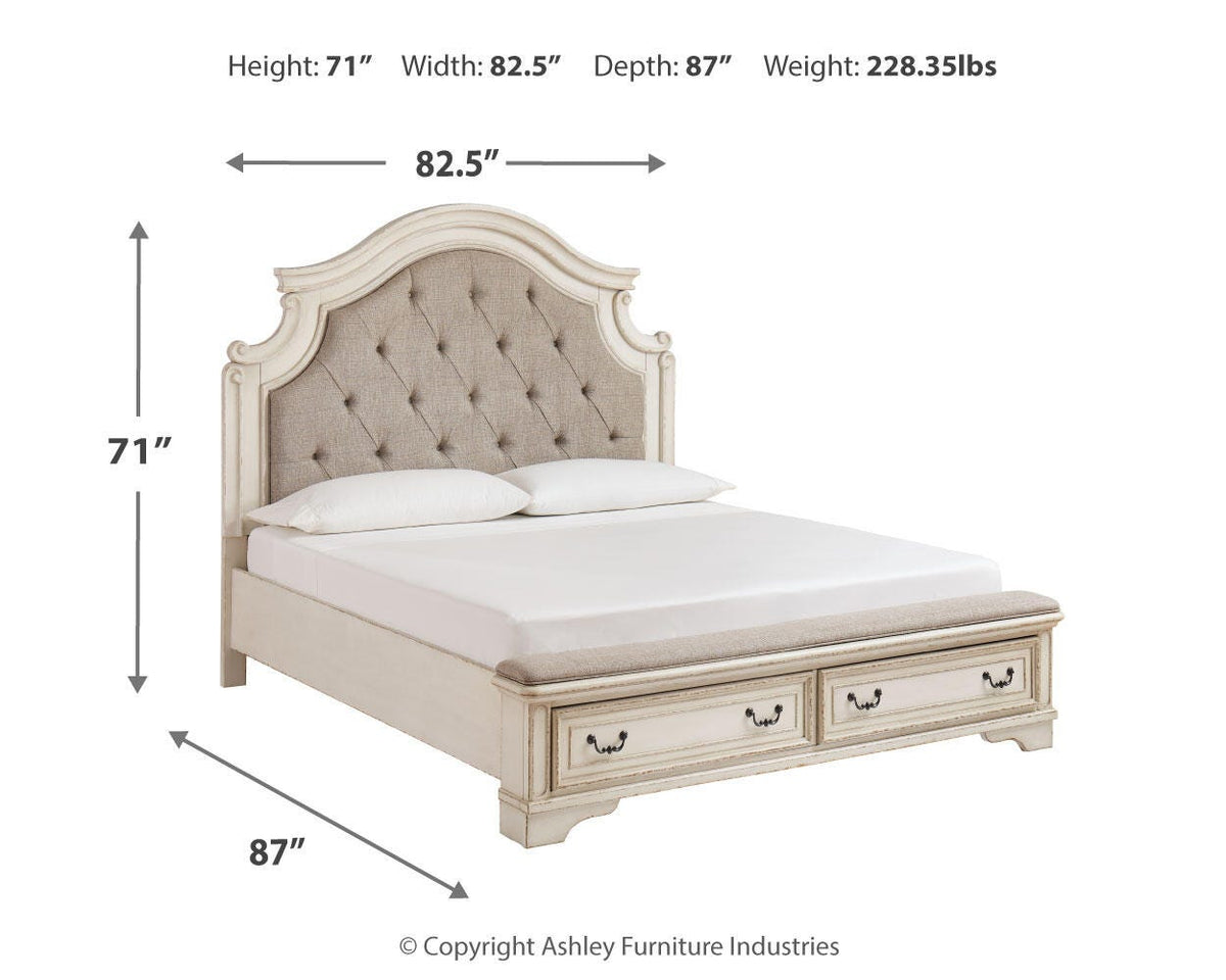 Realyn King Upholstered Storage Bed