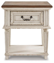 Realyn Queen Panel Bed Dresser, Mirror, Chest and Nightstand
