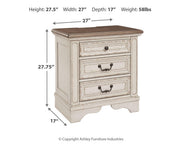 Realyn Three Drawer Night Stand