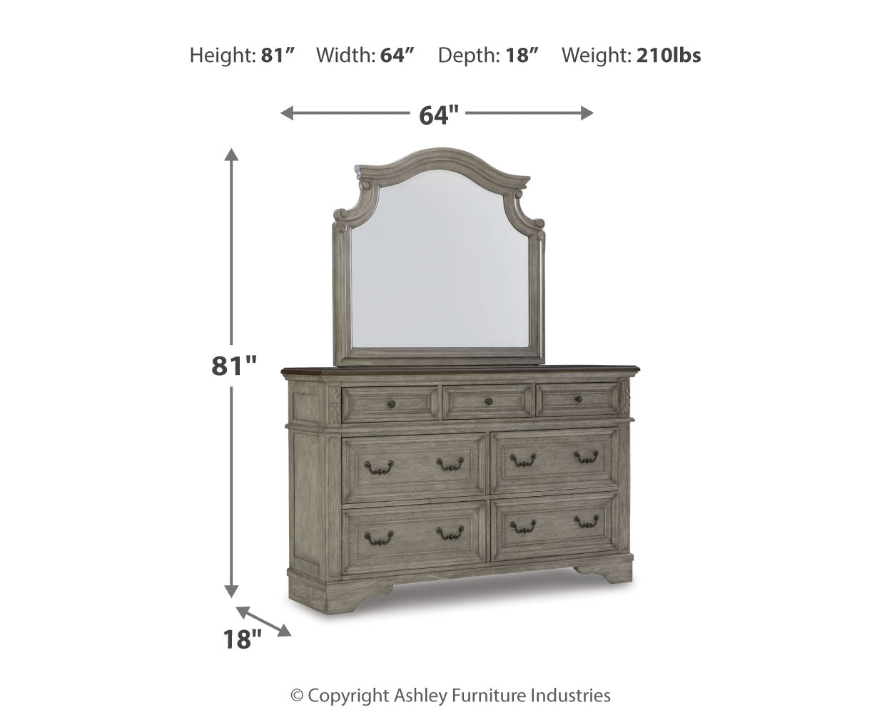 Lodenbay Queen Panel Bed with Mirrored Dresser