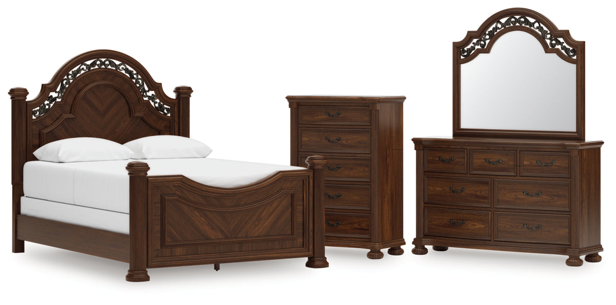 Lavinton Queen Poster Bed, Dresser, Mirror and Chest