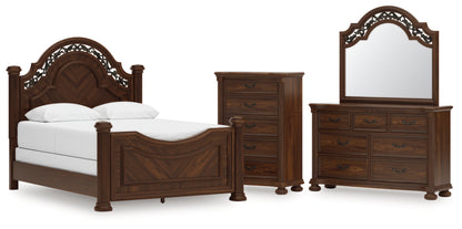 Lavinton Queen Poster Bed, Dresser, Mirror and Chest