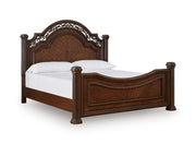 Lavinton Queen Poster Bed with Mirrored Dresser and Nightstand