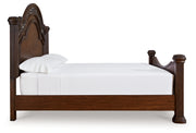Lavinton Queen Poster Bed with Mirrored Dresser and Nightstand
