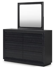 Londer King Panel Bed with Mirrored Dresser