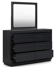Londer King Panel Bed with Mirrored Dresser