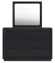 Londer King Panel Bed with Mirrored Dresser