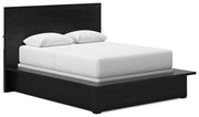 Londer Queen Panel Bed with Mirrored Dresser