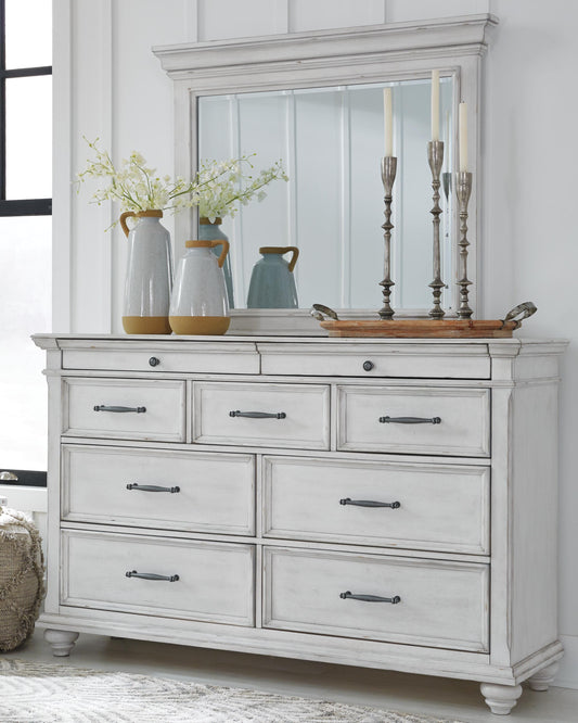 Kanwyn Queen Panel Bed, Dresser and Mirror
