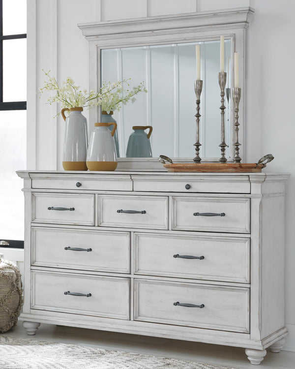Kanwyn Queen Panel Bed, Dresser and Mirror