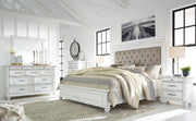 Kanwyn Queen Panel Bed with Mirrored Dresser and Chest