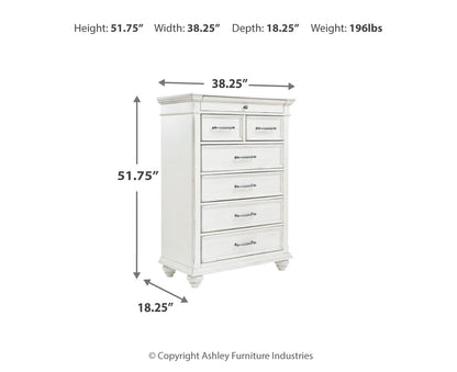 Kanwyn King Panel Bed with Mirrored Dresser, Chest and Nightstand