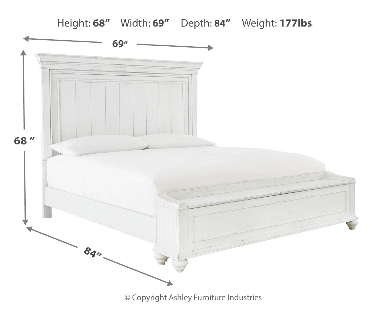 Kanwyn Queen Panel Bed with Storage Bench