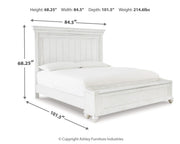 Kanwyn California King Panel Bed with Storage Bench
