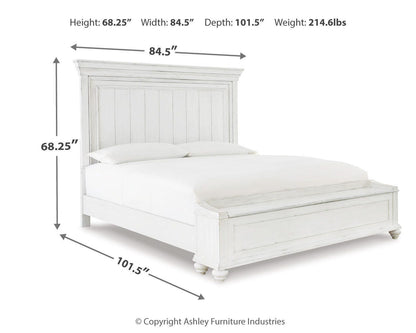 Kanwyn California King Panel Bed with Storage Bench