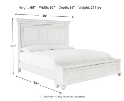 Kanwyn King Panel Bed with Storage with Mirrored Dresser, Chest and Nightstand