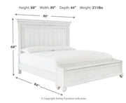Kanwyn King Panel Bed with Storage with Mirrored Dresser and Chest
