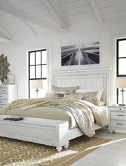 Kanwyn California King Panel Bed with Storage Bench