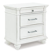 Kanwyn King Panel Bed with Mirrored Dresser, Chest and Nightstand