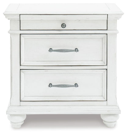 Kanwyn Queen Upholstered Panel Bed, Dresser, Mirror, and Nightstand