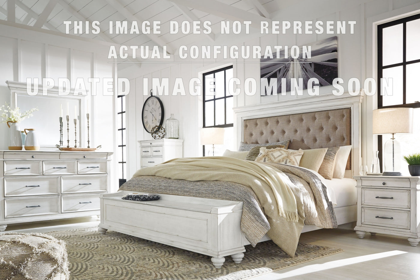 Kanwyn California King Upholstered Panel Storage Bed