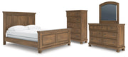 Feddinger California King Panel Bed with Mirrored Dresser and Chest