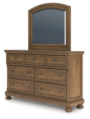 Feddinger California King Panel Bed with Mirrored Dresser and Chest
