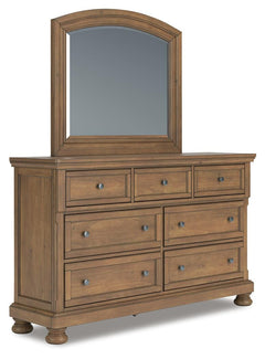 Feddinger Queen Panel Bed with Mirrored Dresser