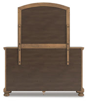 Feddinger Queen Panel Bed with Mirrored Dresser