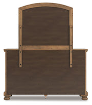 Feddinger California King Storage Sleigh Bed with Mirrored Dresser and Nightstand