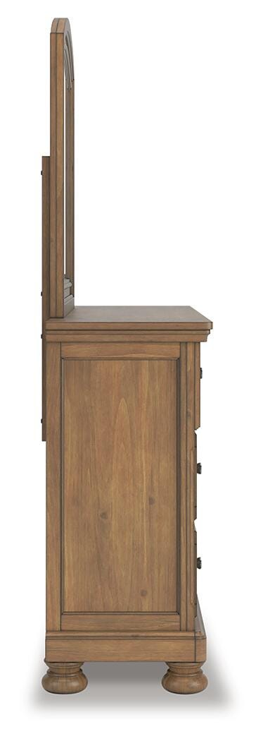 Feddinger Queen Panel Bed with Mirrored Dresser, Chest and Nightstand