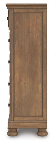 Feddinger Queen Panel Bed with Mirrored Dresser, Chest and Nightstand