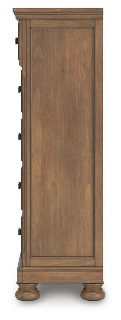 Feddinger Queen Panel Bed with Mirrored Dresser, Chest and Nightstand