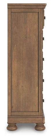 Feddinger Queen Panel Bed with Mirrored Dresser, Chest and Nightstand