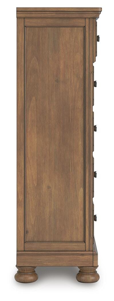 Feddinger Queen Panel Bed with Mirrored Dresser, Chest and Nightstand