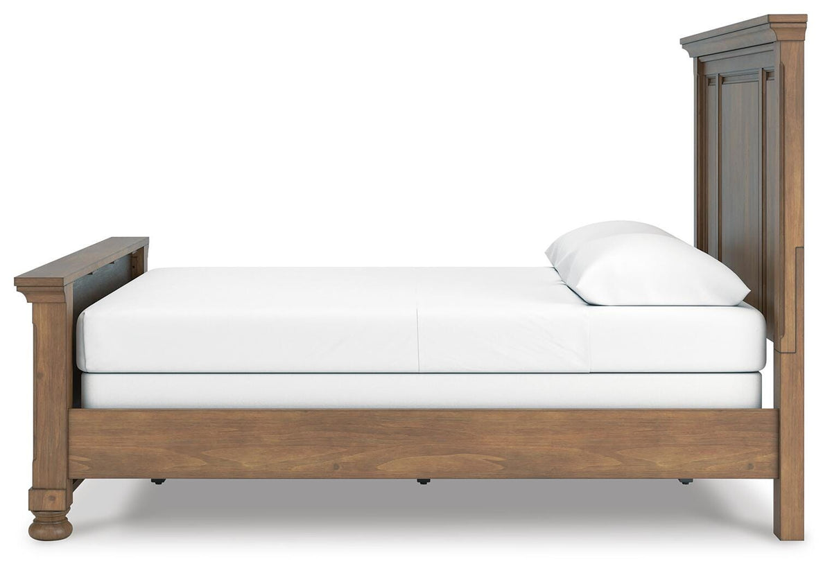 Feddinger Queen Panel Bed with Mirrored Dresser, Chest and Nightstand