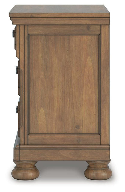 Feddinger Queen Panel Bed with Mirrored Dresser, Chest and Nightstand