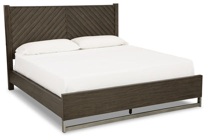 Arkenton California King Panel Bed with Mirrored Dresser