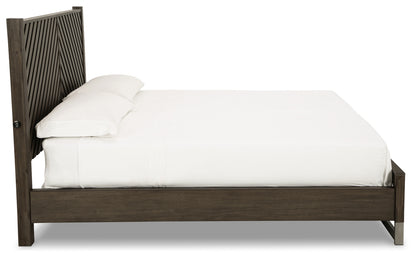 Arkenton California King Panel Bed with Mirrored Dresser