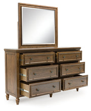 Sturlayne Queen Upholstered Panel Bed, Dresser, Mirror and Chest