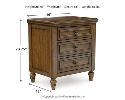 Sturlayne Three Drawer Night Stand