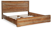 Dressonni King Panel Bed with Mirrored Dresser