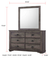 Coralee Dresser Mirror Grey